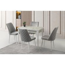 Erezoğulları Mobilya Tekno Venedik Mdf Açılır Mutfak Masa Sandalye Takımı 60X100