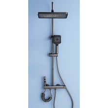 GAPPO Dijital LED Göstergeli Piyano Tuşlu Termostatik Banyo Batarya Duş Sistemi TepeRobot Duş Seti