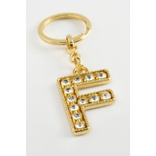 Zeroshop Sarı Renkli Taşlı Harf Anahtarlık-F