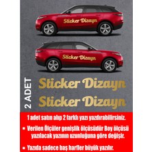 Sticker Dizayn Kişiye Özel Yazı - 2 Adet Isim Soyisim Yazı - Araba - Oto - Araç -Motosiklet - Karavan Sticker Etiket 00096