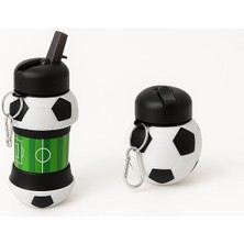 FourForce Store Futbol, Basketbol ve Tenis Topu Şeklinde Katlanabilir Matara, 0.5l Silikon Spor Su Şişesi, Taşınabilir ve Hafif (Futbol)