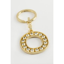 Zeroshop Sarı Renkli Taşlı Harf Anahtarlık-O