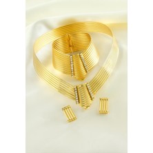 Zeroshop Trabzon Tasma Set Kolye-Sarı