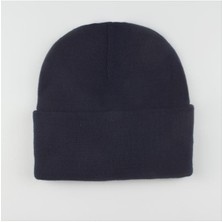 Zeroshop Çift Kat 1 Nci Kalite Renkli Bere   Bere Eldiven -Lacivert