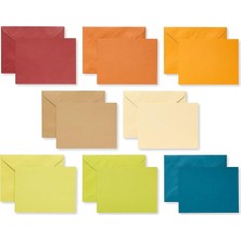 FourForce Greetings Zarflı Boş Kartlar, Toprak Tonları, 100 Adet