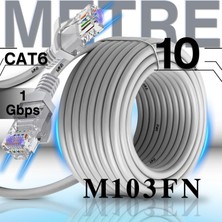 Mn6 M103FN 10 Metre Internet KABLOSU/1000 Mbps (Gigabit) Destekli/UTP-CAT6/ethernet Kablosu 10 Metre/iç Mekan Uyumlu
