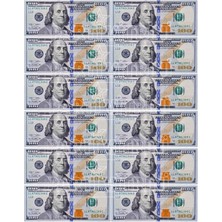 FourForce Vitrini 100 Dolar Banknot Temalı Yenilebilir Resimli Pasta Kurabiye Üstü Gofret Plaka Baskısı