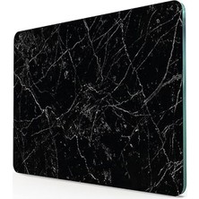 FourForce Cam Kesme Tahtası Panosu 25 x 35 Kırılmaya Isıya Çizilmeye Dayanıklı Antibakteriyel Doğal Kesme Tablası Siyah Mermer Design