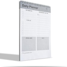 FourForce Planlayıcı Defter, Yapılacaklar Listesi Not Defteri, Spiral Defter, Kontrol Listesi, Iş Için Defterler, Kişisel Düzenleyici Not Defteri, Günlük Görev Defteri (Ingilizce) (Gri)