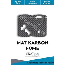 FourForce Design Renault Clio4 ile Uyumlu Anahtar Kart Folyo Sticker Kaplama, Mat Karbon Füme