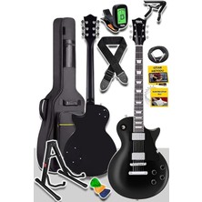 FourForce GRX-200BK-BAG Üst Segment Profesyonel Elektro Gitar Set Les Paul Kasa Masif Ağaç (Hh)