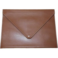 FourForce Pu Deri A4 Dosya Klasörü Belge Tutucu Su Geçirmez Portföy Zarf Dosya Klasör Kılıf Çıtçıtlı Dosya 25,5X33,5 cm -Taba