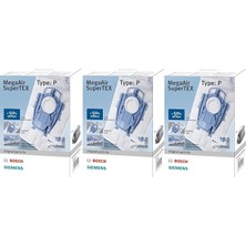 FourForce Bosch VZ41AFP 3 x 4 Elektrikli Süpürge Torbası Supertex Tip P Megaair BBZ41FP Yeni