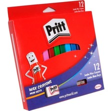 3EGROUP Pritt 12 Renk Jumbo Üçgen Silinebilir Pastel Mum Boya 1655739