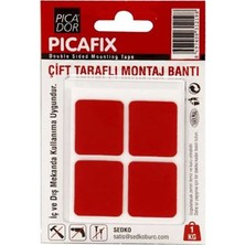 3EGROUP Picador Çift Taraflı Kırmızı Montaj Bandı Kare Kc 004