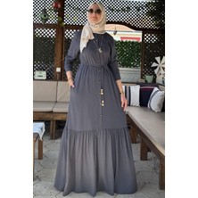 Rabia Şamlı Süreyya Gömlek Elbise Antrasit