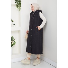 Pamuk Butik Kadın Büyük Beden Cepli Kapitone Yelek -PMK476