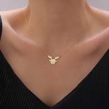 Vaoov 925 Ayar Gümüş Yılbaşı Geyik Kolye