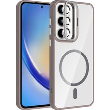 Mobify Samsung Galaxy A35 Kılıf M-Safe Destekli ve Lens Hediyeli Standlı Nefrayel Premium Kapak