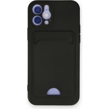 iPhone 12 Kılıf Kart Hazneli Esnek Kelvin Silikon Kapak