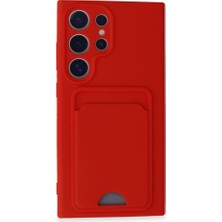 Techno Guru Samsung Galaxy S24 Ultra Kılıf Kart Hazneli Esnek Kelvin Silikon Kapak