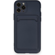 Techno Guru iPhone 11 Pro Kılıf Kart Hazneli Esnek Kelvin Silikon Kapak