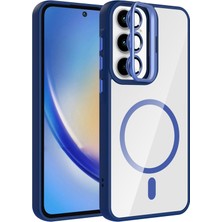 Mobify Samsung Galaxy A35 Kılıf M-Safe Destekli ve Lens Hediyeli Standlı Nefrayel Premium Kapak