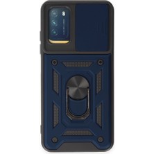 Pocophone M3 Kılıf Kamera Koruma Sürgülü Şık Pars Tank Sert Silikon Kapak