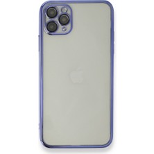 Techno Guru iPhone 11 Pro Max Kılıf Kamera Lens Korumalı Razer Lens Silikon Kapak - Mor