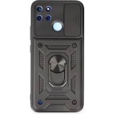 Realme C25Y Kılıf Kamera Koruma Sürgülü Şık Pars Tank Sert Silikon Kapak