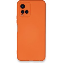 Techno Guru Vivo Y21 Kılıf Içi Kadife Kaplı Nano Silikon Kapak - Turuncu