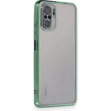 Techno Guru Poco M5S Kılıf Kamera Lens Korumalı Razer Lens Silikon Kapak - Yeşil