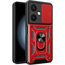 Royal Case Vivo Y27 Kılıf Tam Koruma Sağlayan Kamera Sürgülü Sert Silikon Kapak Ryc/pars Yüzüklü