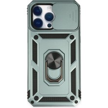 iPhone 14 Pro Kılıf Kamera Koruma Sürgülü Şık Pars Tank Sert Silikon Kapak