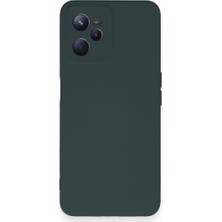 Techno Guru Realme C35 Kılıf Içi Kadife Kaplı Nano Silikon Kapak - Koyu Yeşil