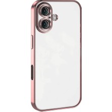 iPhone 16 Plus Kılıf Kamera Lens Korumalı Razer Lens Silikon Kapak - Pembe