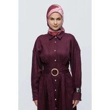 Modakaşmir Şakayık Desen Bambu Eşarp - Bordo