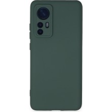 Techno Guru Xiaomi Mi 12 Kılıf Içi Kadife Kaplı Nano Silikon Kapak - Koyu Yeşil