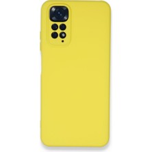 Techno Guru Redmi Note 11 Kılıf Içi Kadife Kaplı Nano Silikon Kapak - Sarı