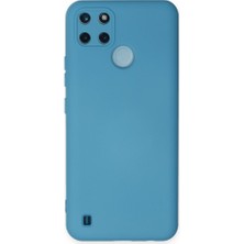 Techno Guru Realme C21Y Kılıf Içi Kadife Kaplı Nano Silikon Kapak - Mavi