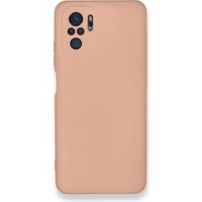 Techno Guru Redmi Note 10S Kılıf Içi Kadife Kaplı Nano Silikon Kapak - Pudra
