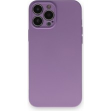 Techno Guru iPhone 13 Pro Kılıf Içi Kadife Kaplı Nano Silikon Kapak - Koyu Lila