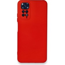 Techno Guru Redmi Note 11 Kılıf Içi Kadife Kaplı Nano Silikon Kapak - Kırmızı