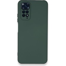 Techno Guru Redmi Note 11S Kılıf Içi Kadife Kaplı Nano Silikon Kapak - Koyu Yeşil
