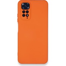 Techno Guru Redmi Note 11S Kılıf Içi Kadife Kaplı Nano Silikon Kapak - Turuncu