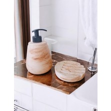 Trust Stone Marble Bej Serisi  Sıvı ve Katı Sabunluk Seti