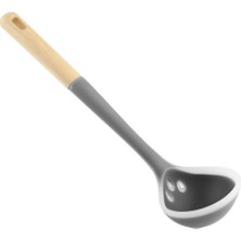 Hometime Ahşap Sap Silikon Kepçe