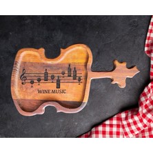 Umut Tasarım Atölyesi Wine Music Temalı Ahşap Dekoratif Tabak