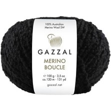 Gazzal Merino Boucle Saf Yün Örgü Ipliği 100 gr 3766