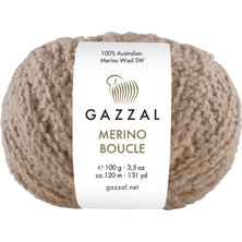 Gazzal Merino Boucle Saf Yün Örgü Ipliği 100 gr 3765